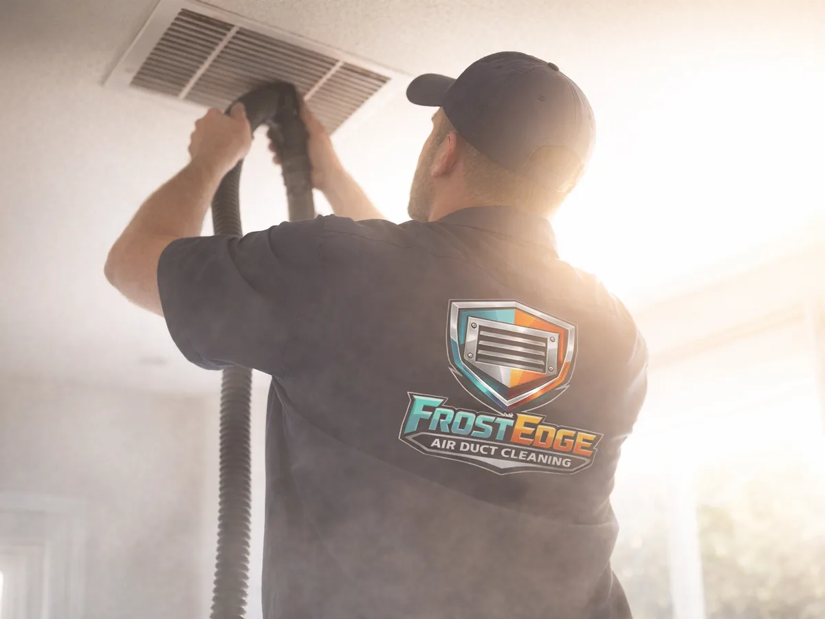 air duct cleaning technician on the job in Westlake Village, CA